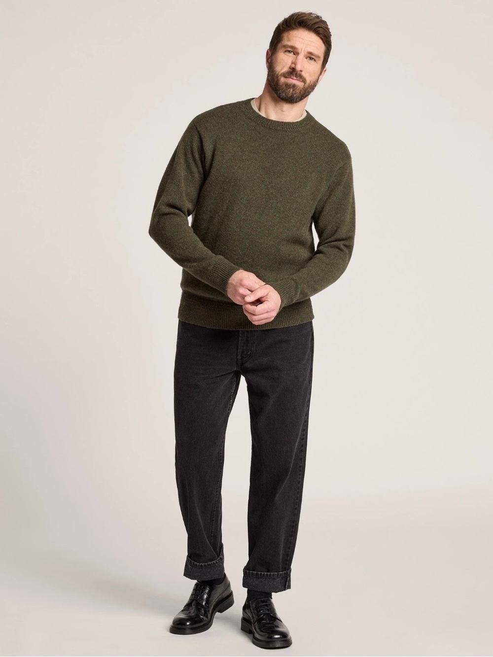 PENDLETON Men’s Shetland Collection Sweater,  Size Medium, Cameo Heather
